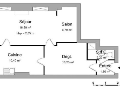 APPARTEMENT T1 A LOUER - LYON 1ER ARRONDISSEMENT - 45,84 m2 - 782 € charges comprises par mois