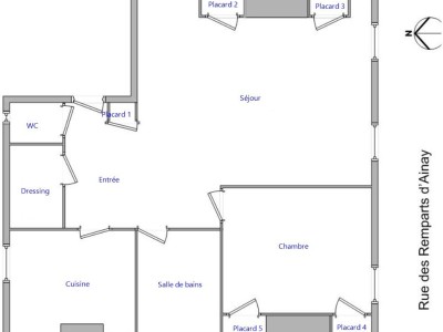 APPARTEMENT T2 A LOUER - LYON 2EME ARRONDISSEMENT SAXE - 59,59 m2 - 930 € charges comprises par mois