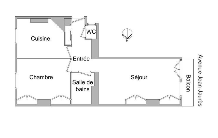 APPARTEMENT T2 A LOUER - LYON 7EME ARRONDISSEMENT Domer - 54.79 m2 - 840 &euro; charges comprises par mois