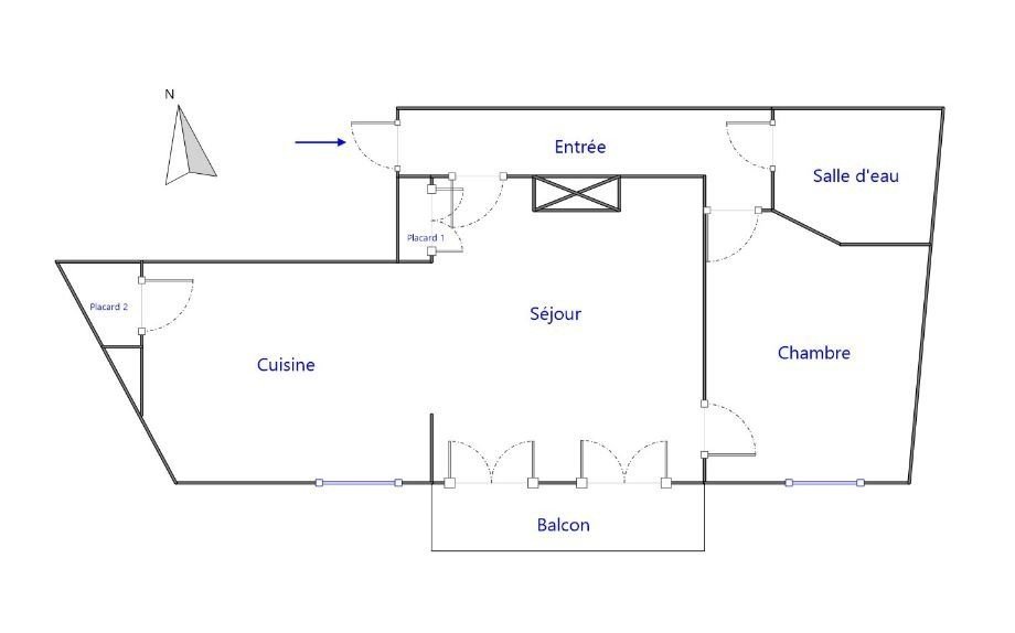 APPARTEMENT T2 A LOUER - MONTLUEL Nord - 54.16 m2 - 545 &euro; charges comprises par mois