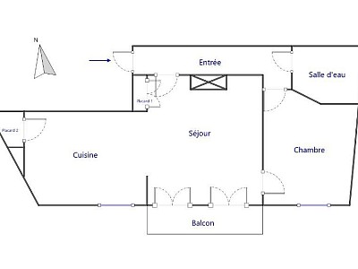 APPARTEMENT T2 A LOUER - MONTLUEL Nord - 54.16 m2 - 545 € charges comprises par mois