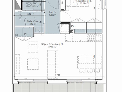 APPARTEMENT T2 A LOUER - ST DIDIER AU MONT D OR Centre et Sud Est - 49.52 m2 - 1 300 € charges comprises par mois