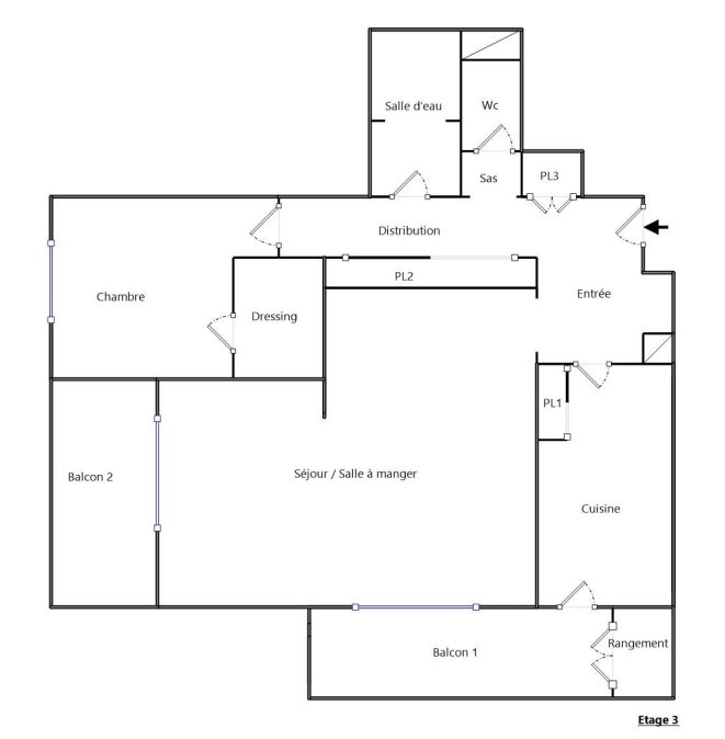 APPARTEMENT T3 A LOUER - ST GENIS LAVAL Centre-Bourg - 69.5 m2 - 975 &euro; charges comprises par mois