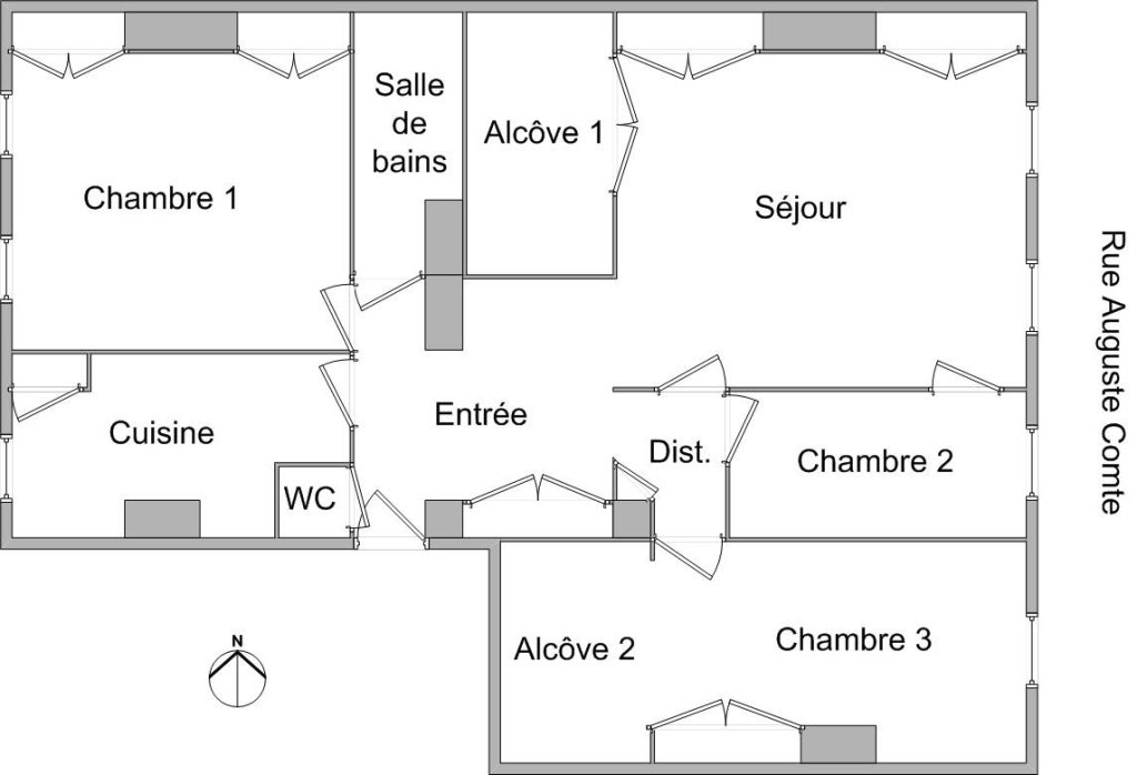 APPARTEMENT T4 A LOUER - LYON 2EME ARRONDISSEMENT - 112.8 m2 - 1 655 &euro; charges comprises par mois