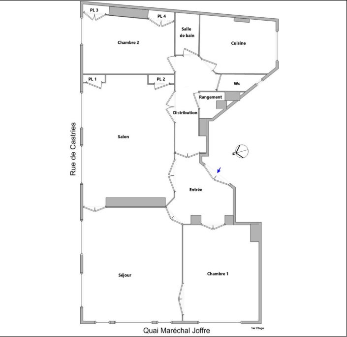 APPARTEMENT T4 A LOUER - LYON 2EME ARRONDISSEMENT Vaubecour-Mairie - 144.17 m2 - 2 110 &euro; charges comprises par mois