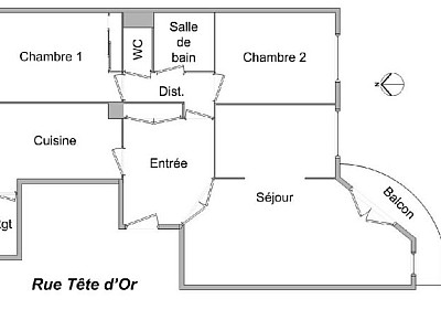 APPARTEMENT T4 A LOUER - LYON 6EME ARRONDISSEMENT Vauban - 92.47 m2 - 1 695 &euro; charges comprises par mois