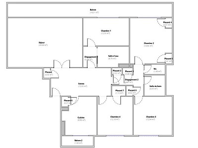 APPARTEMENT T5 A LOUER - LYON 3EME ARRONDISSEMENT Mutualite-Liberte - 132.32 m2 - 2�380�&euro; charges comprises par mois