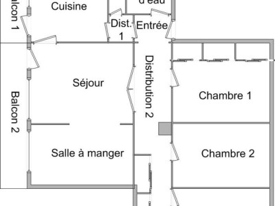 APPARTEMENT T5 A LOUER - LYON 5EME ARRONDISSEMENT - 81.52 m2 - 1043 € charges comprises par mois