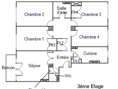 APPARTEMENT T5 A LOUER - LYON 6EME ARRONDISSEMENT Mairie - 90.67 m2 - 1 510 € charges comprises par mois