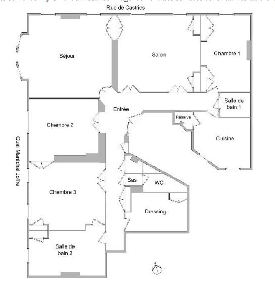 APPARTEMENT T6 A LOUER - LYON 2EME ARRONDISSEMENT Vaubecour-Mairie - 220.69 m2 - 3�140�&euro; charges comprises par mois